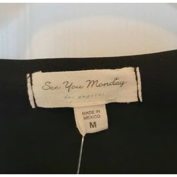 See You Monday Women M Gold bronze metallic V-neck Midi Dress NWT - Picture 6 of 8